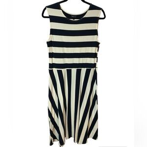 Who What Wear Cream/Black Striped Dress